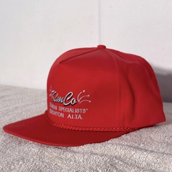 Vintage Kim Co Aluminum Specialists Edmonton Alta Red Trucker Hat - Picture 2 of 8